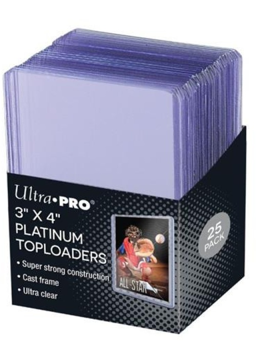 25 PLATINUM TOPLOADER 3" X 4" - ULTRA CLEAR