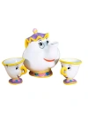 Beauty and the Beast Teapot and 2 Cups